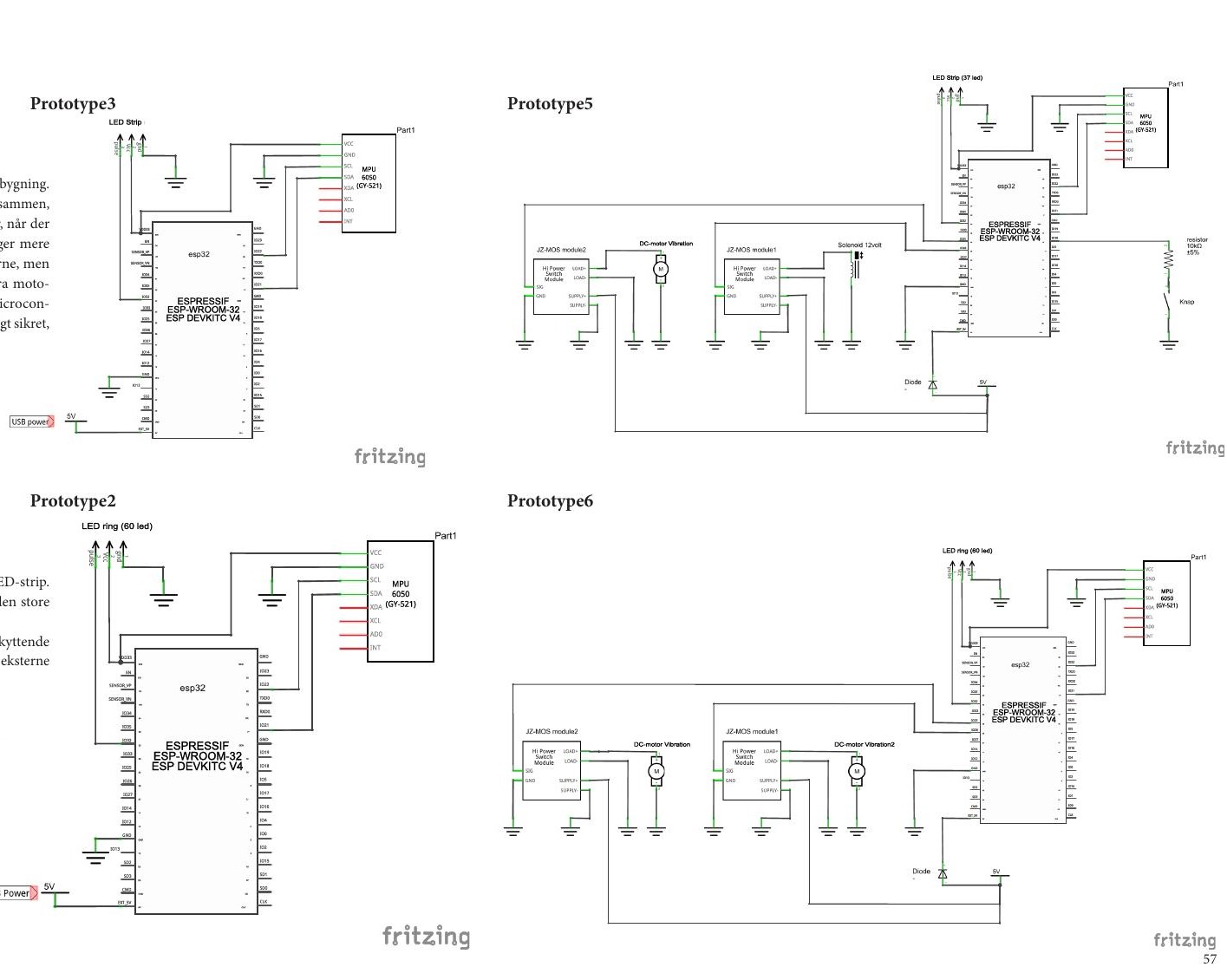 Kredsløbsdiagrammerne viser, hvordan kompleksiteten voksede fra en enkel sensoropsætning til styring af kraftigere motorer og ekstern strøm. Diagram: Kåre Buje.