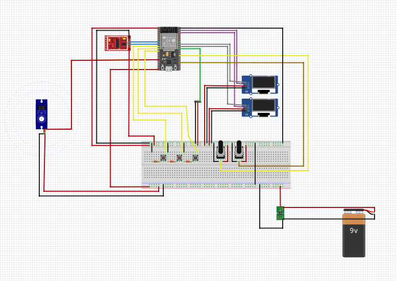 Ledningsdiagram for honningtappemaskinens elektronik